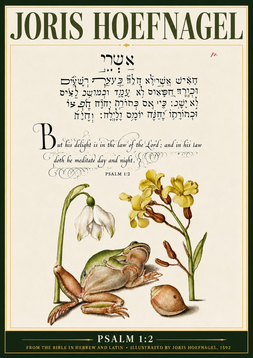 Joris Hoefnagel Psalm 1:2 No3 - Poster
