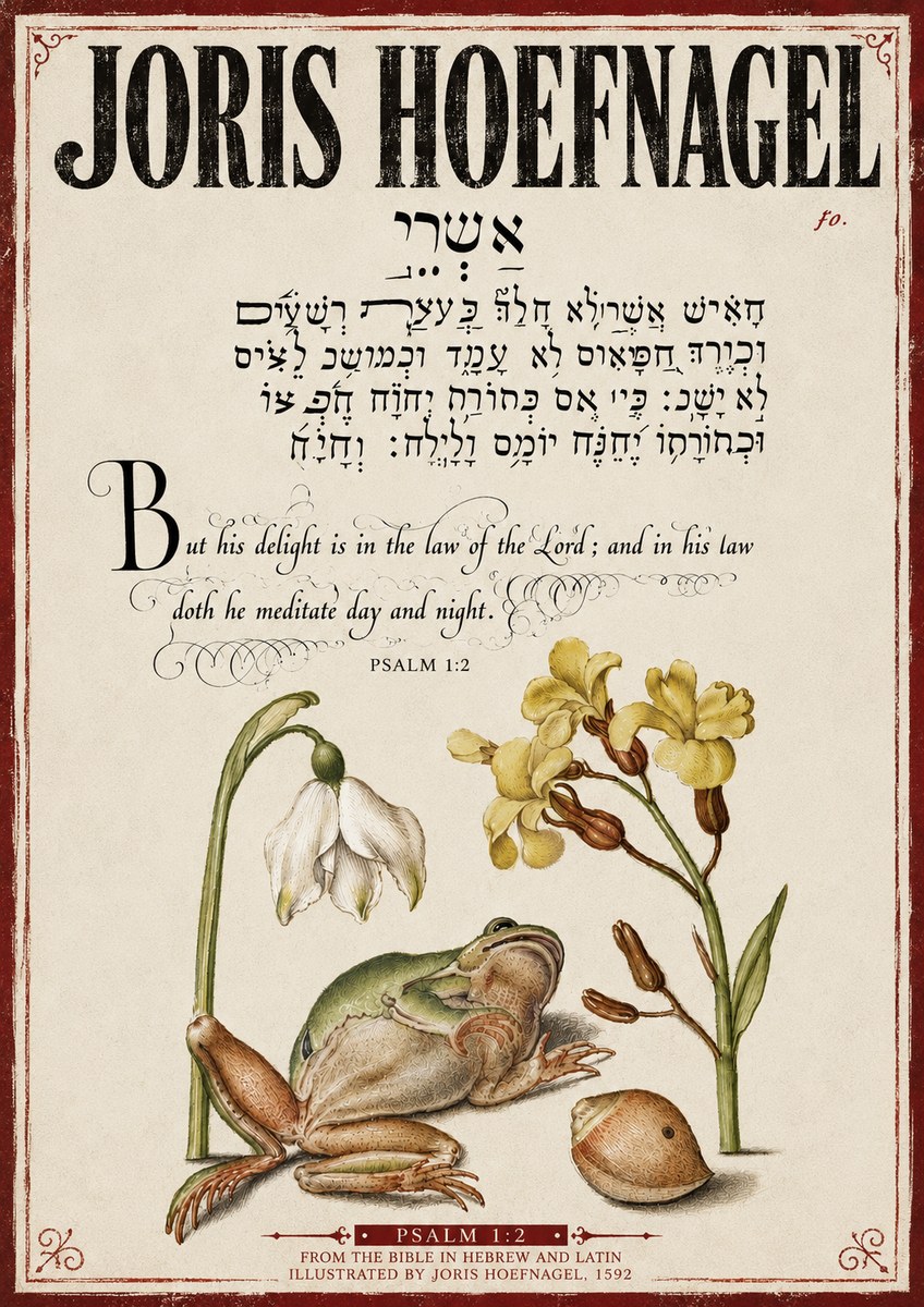 Joris Hoefnagel Psalm 1:2 No4 - Poster