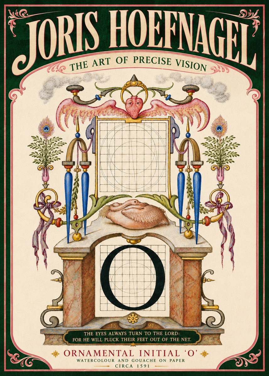 Joris Hoefnagel Ornamental Initial 'O' No6 - Poster