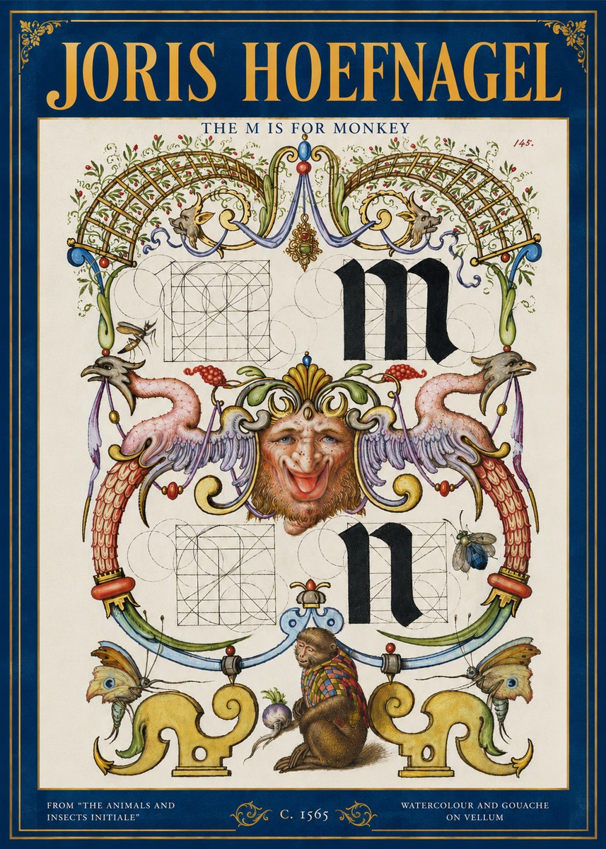 Joris Hoefnagel Grotesques and Ornaments No4 - Poster
