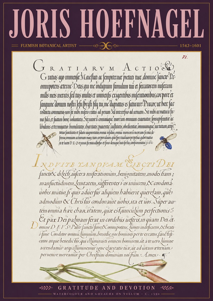 Joris Hoefnagel Thanksgiving to God • Institute for Botanical Studies No4 - Poster