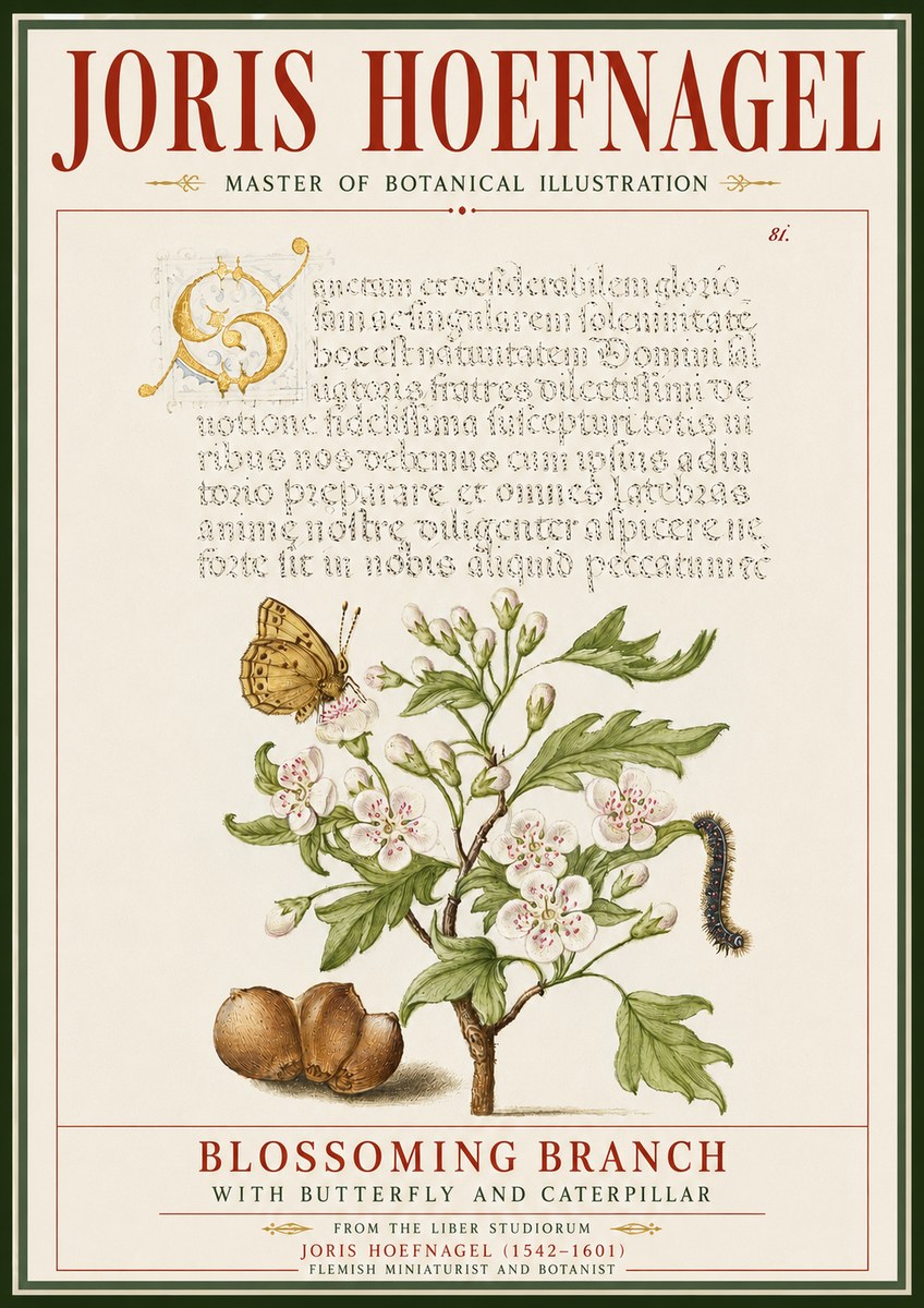 Joris Hoefnagel Blossoming Branch No5 - Poster