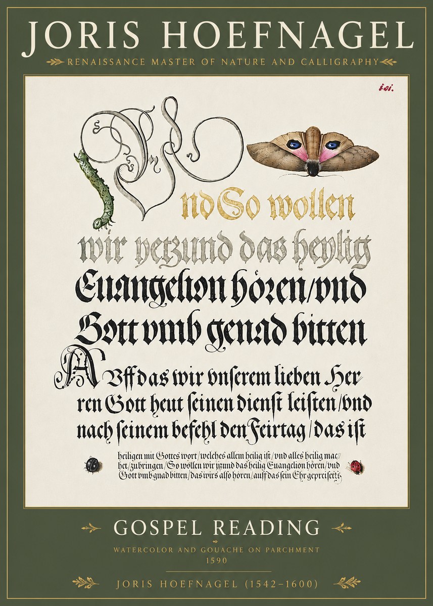 Joris Hoefnagel Gospel Reading No4 - Poster