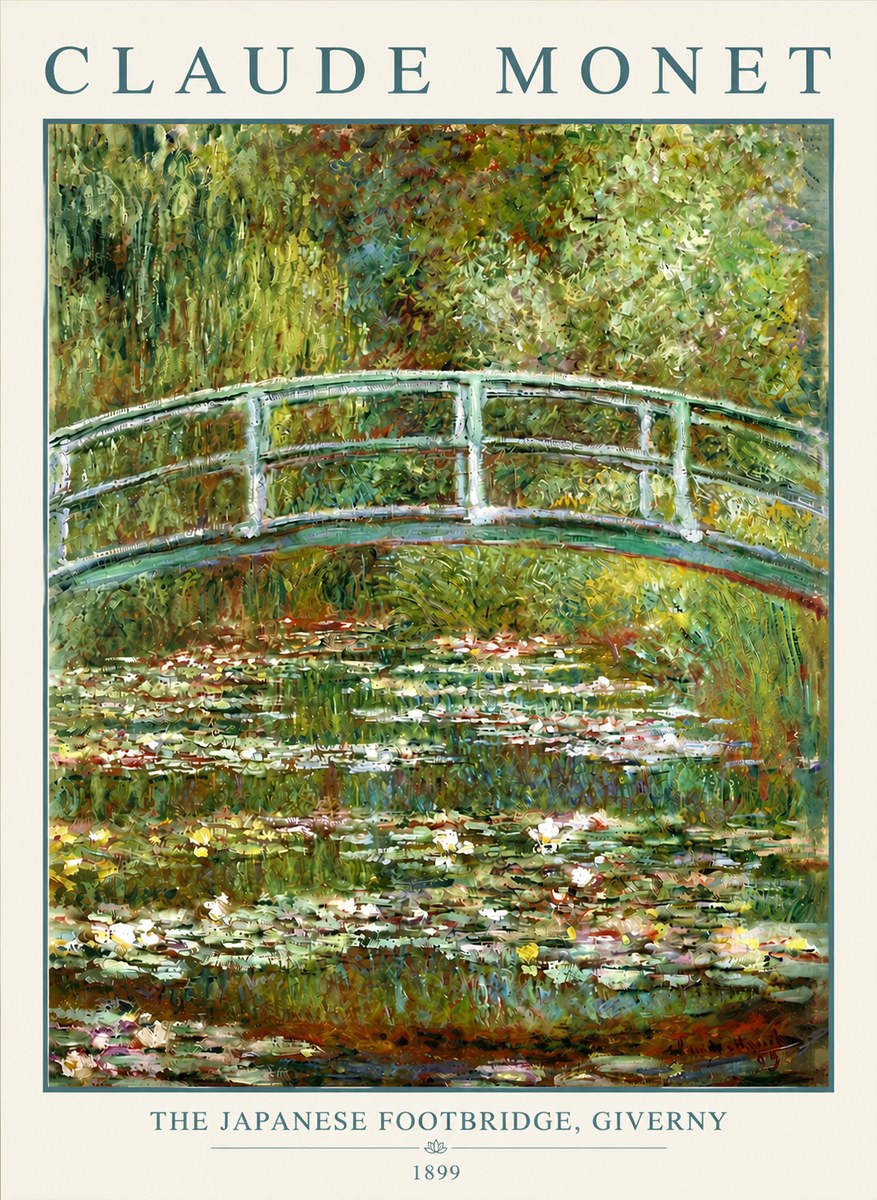 Monet The Japanese Footbridge, Giverny No4 - Poster