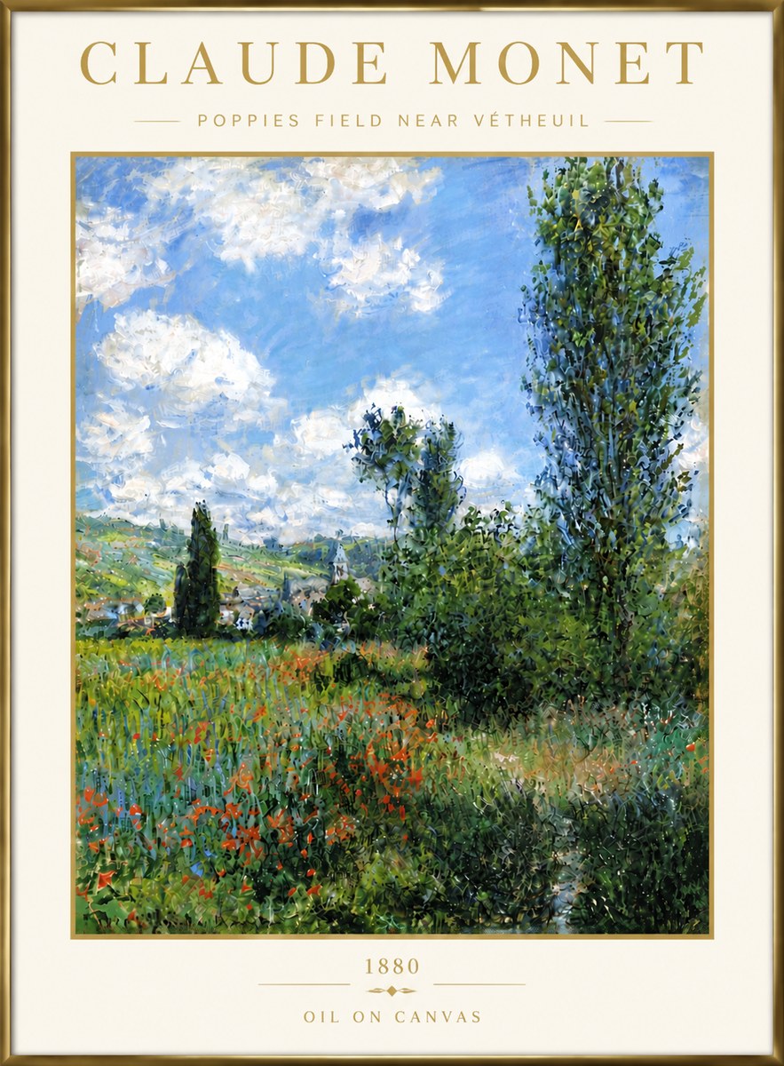 Monet Poppy Field Near Vétheuil No6 - Poster