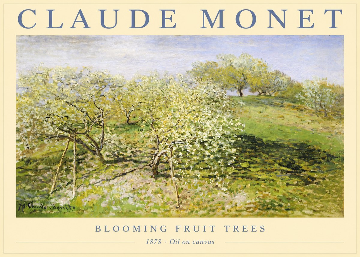 Monet Blooming Fruit Trees No2 - Poster