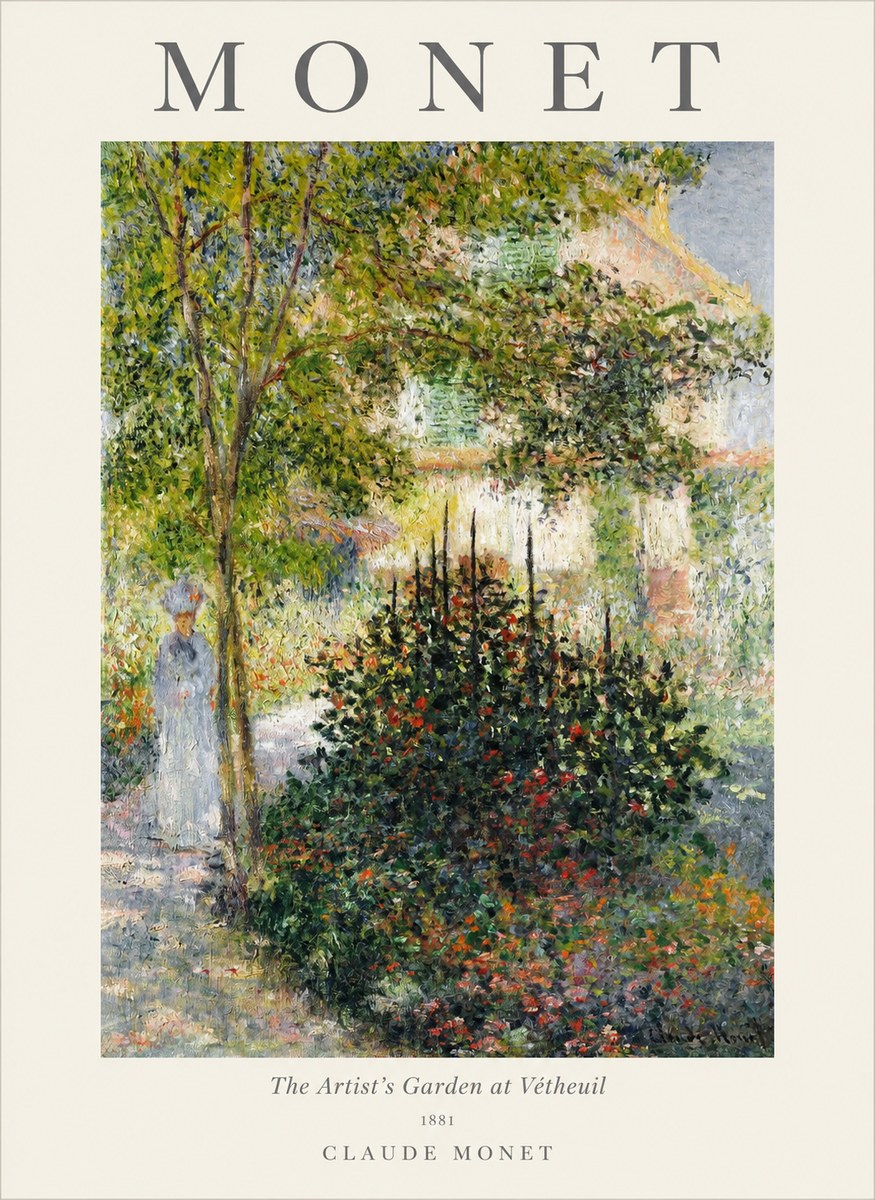 Monet The Artist's Garden at Vétheuil II No1 - Poster