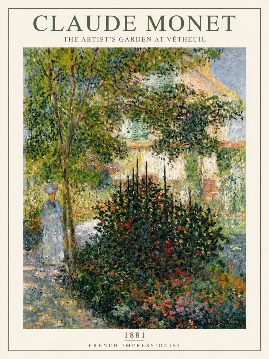 Monet The Artist's Garden at Vétheuil II No6 - Poster