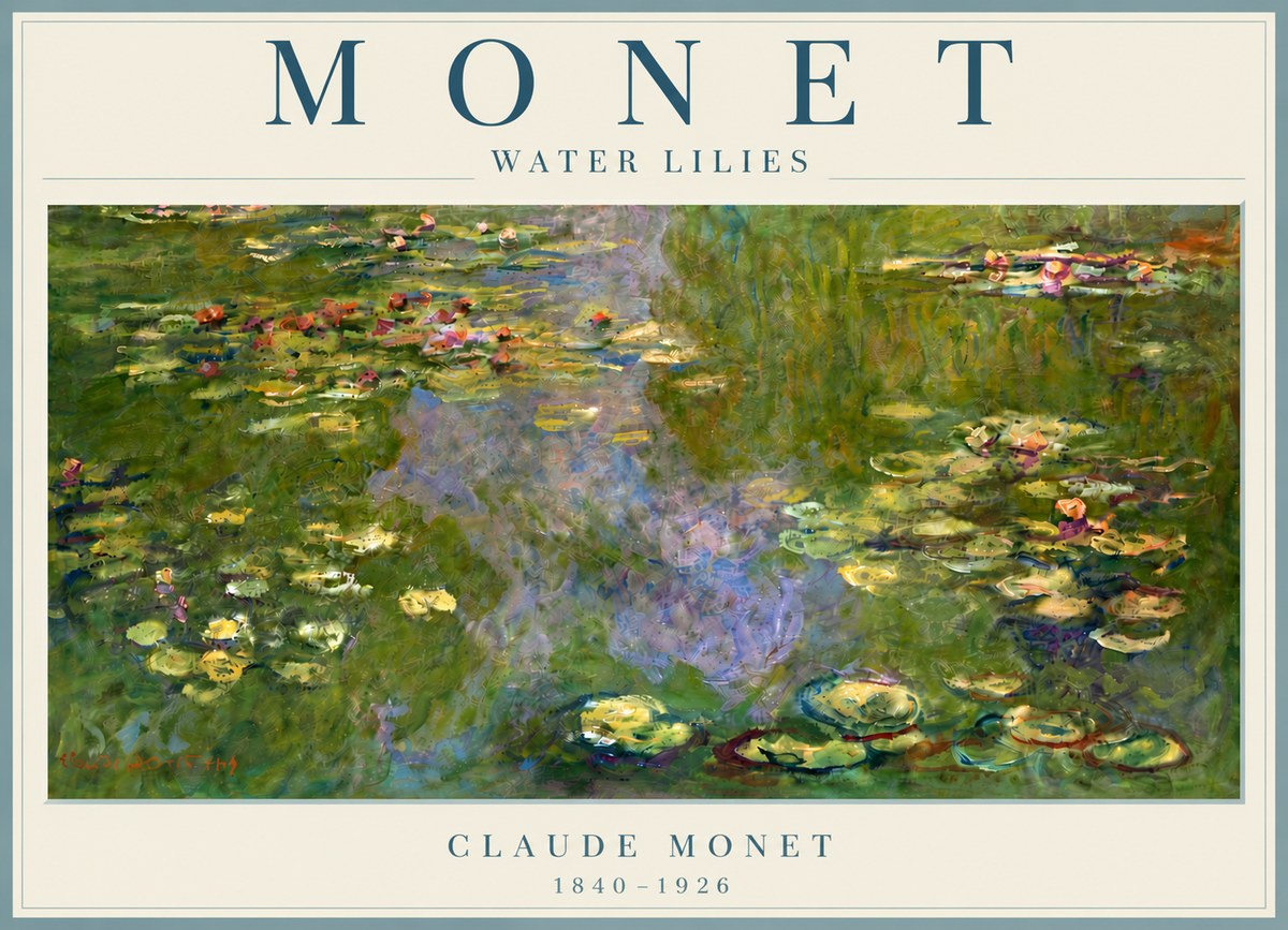 Monet Water Lilies V No6 - Poster