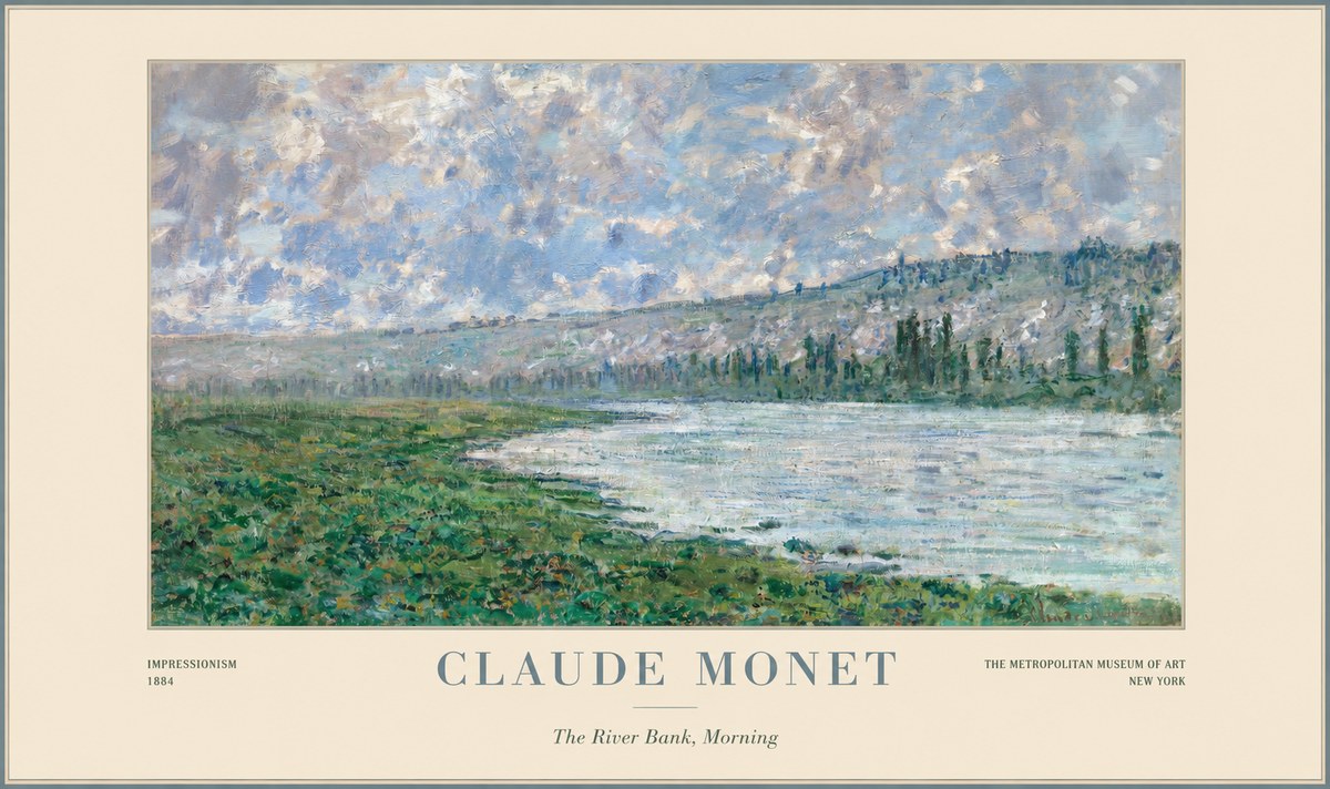 Monet The River Bank, Morning No1 - Poster