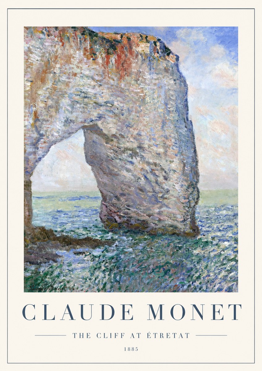 Monet The Cliff at Étretat No1 - Poster