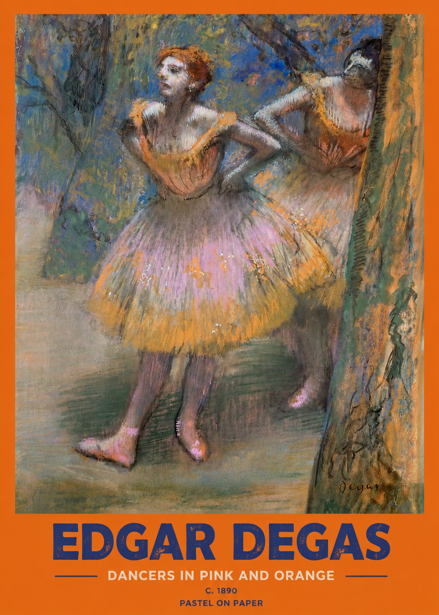 Edgar Degas Dancers in Pink and Orange No2 - Poster