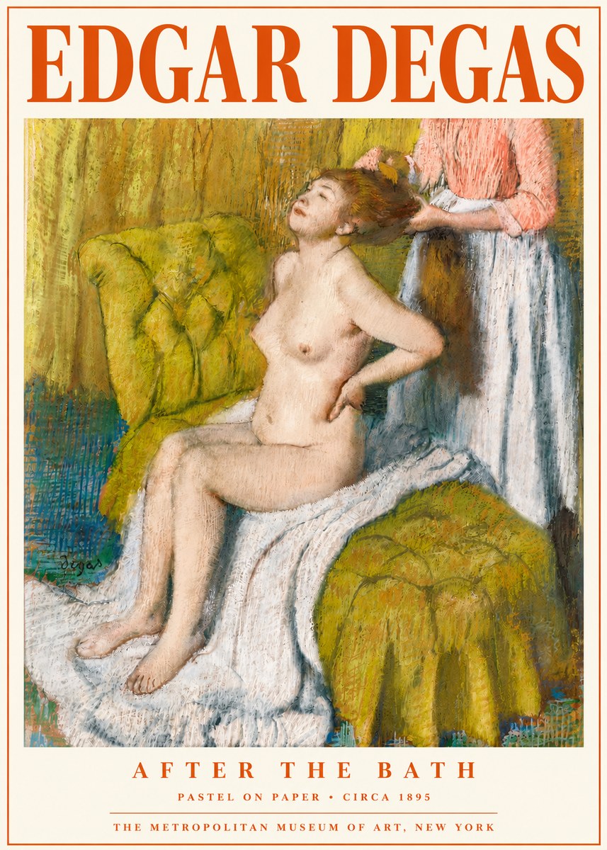 Edgar Degas After the Bath III No4 - Poster