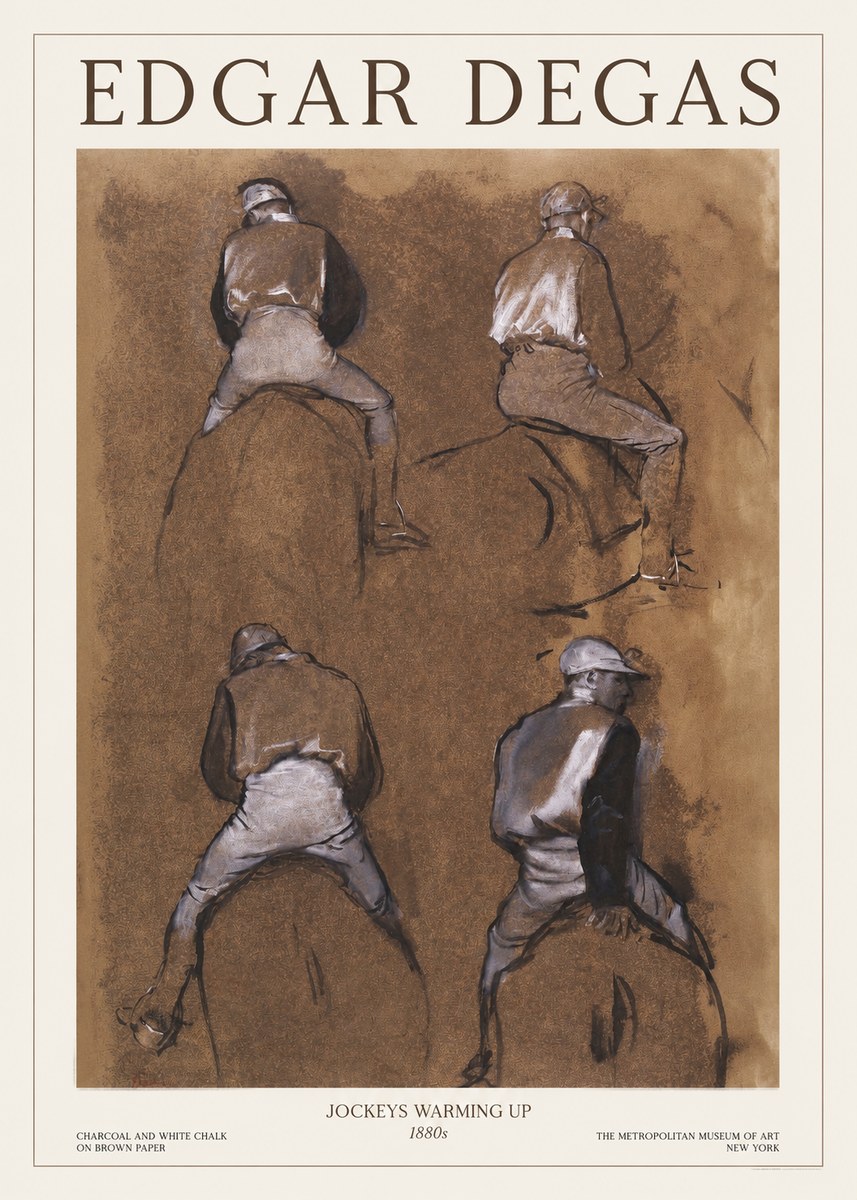 Edgar Degas Jockeys Warming Up No1 - Poster