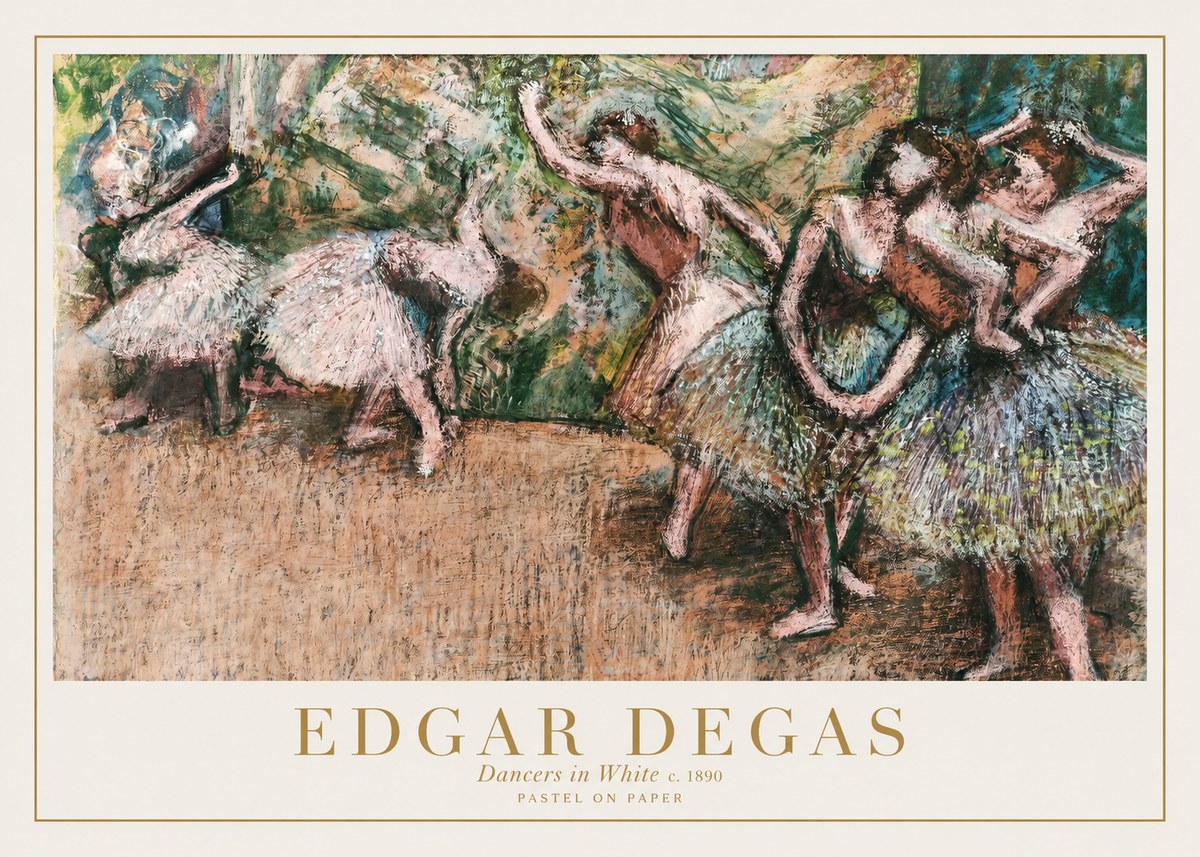 Edgar Degas Dancers in White C. 1890 No1 - Poster