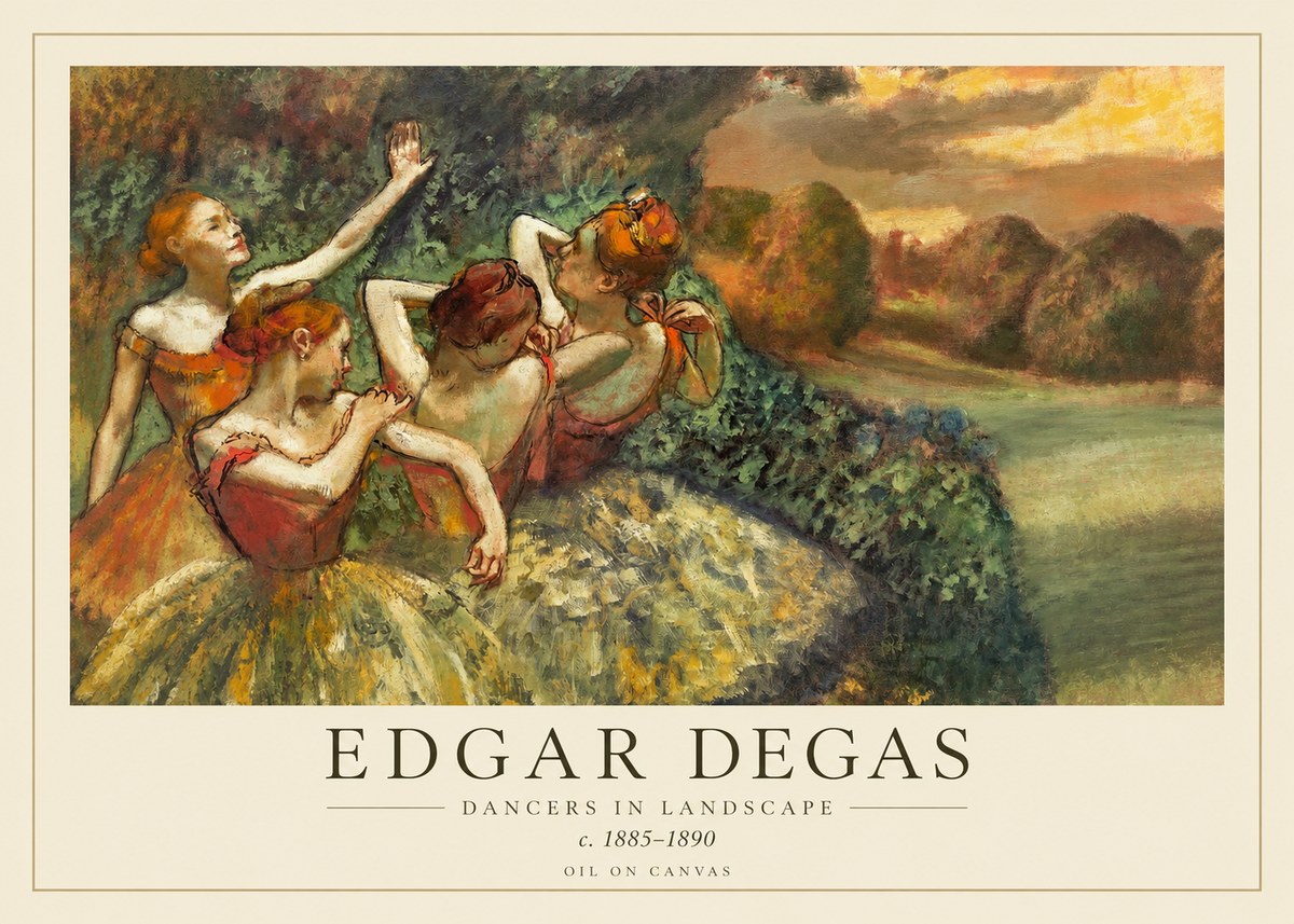 Edgar Degas Dancers in Landscape II No1 - Poster