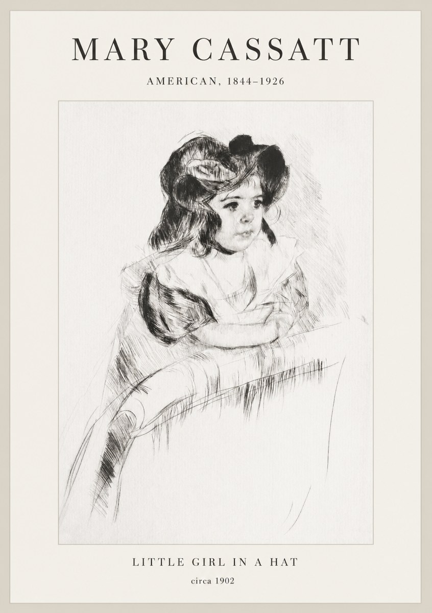 Mary Cassatt Little Girl in a Hat No1 - Poster