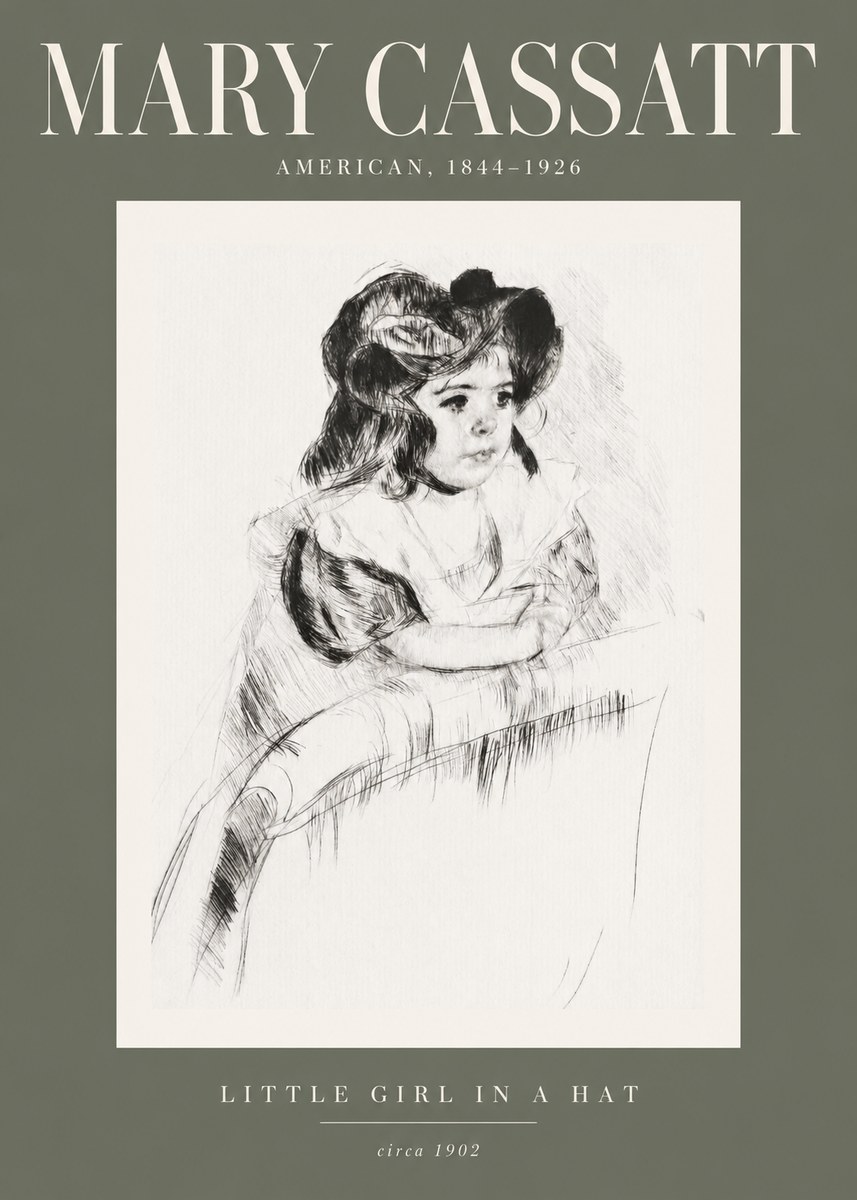 Mary Cassatt Little Girl in a Hat No2 - Poster