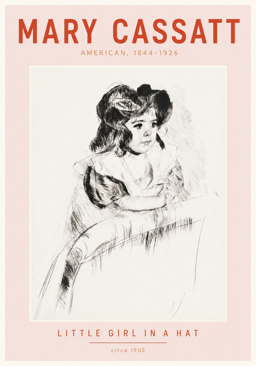 Mary Cassatt Little Girl in a Hat No4 - Poster