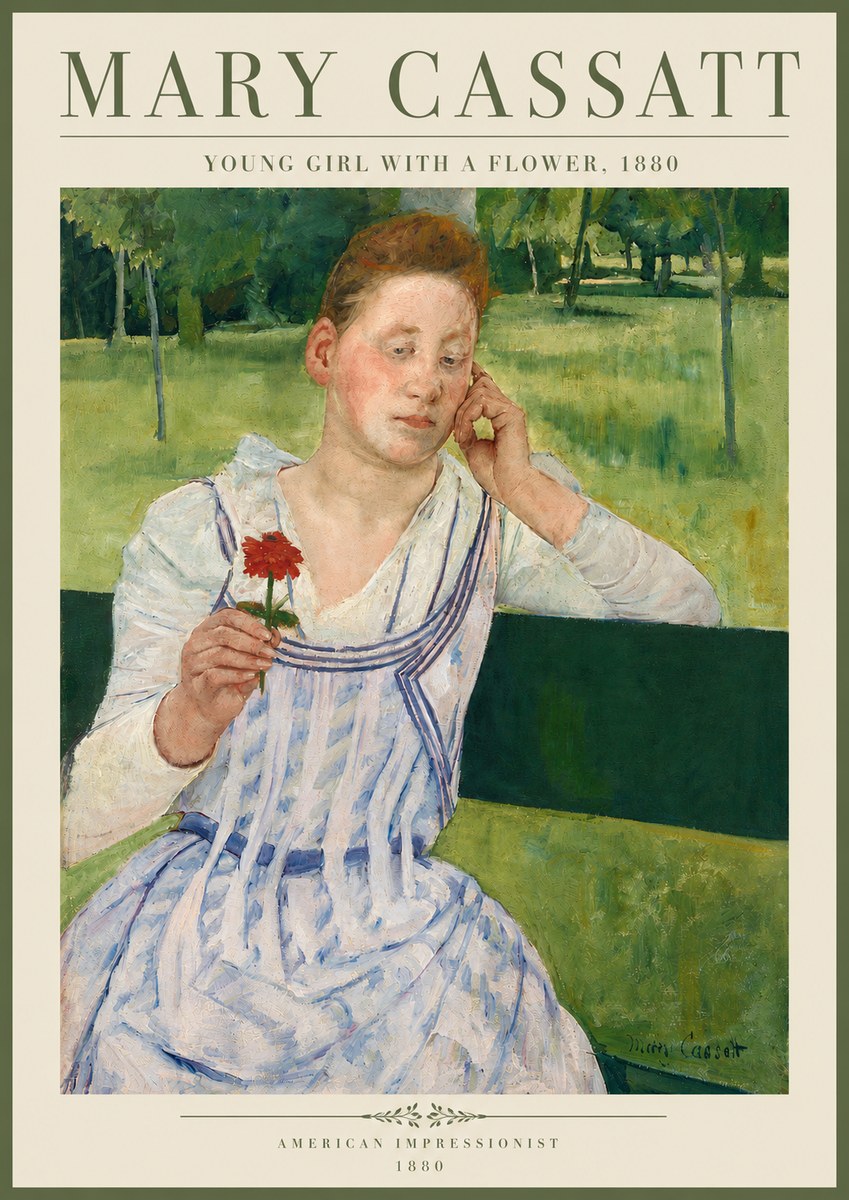 Mary Cassatt Young Girl with a Flower No4 - Poster