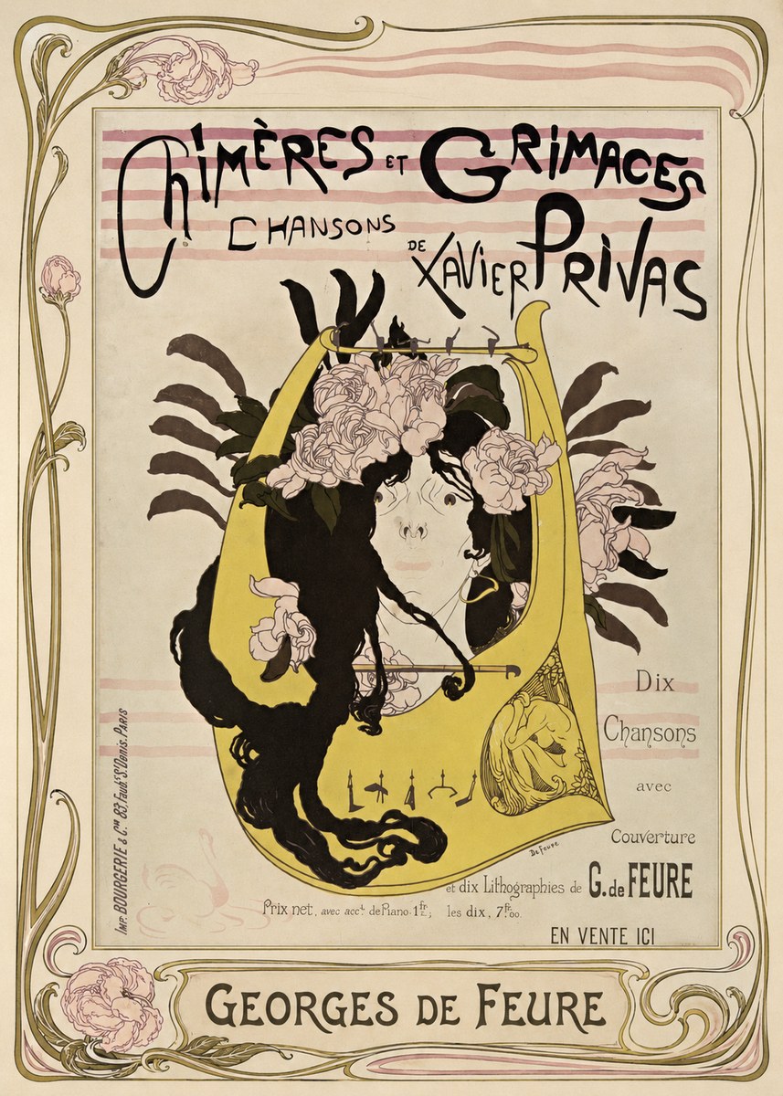 Georges de Feure Chimères Et Grimaces Chansons De Xavier Privas No1 - Poster