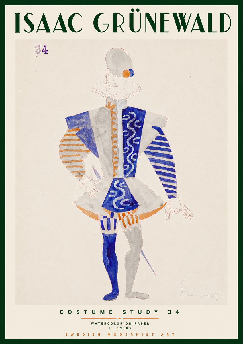 Isaac Grünewald Costume Study 34 No3 - Poster