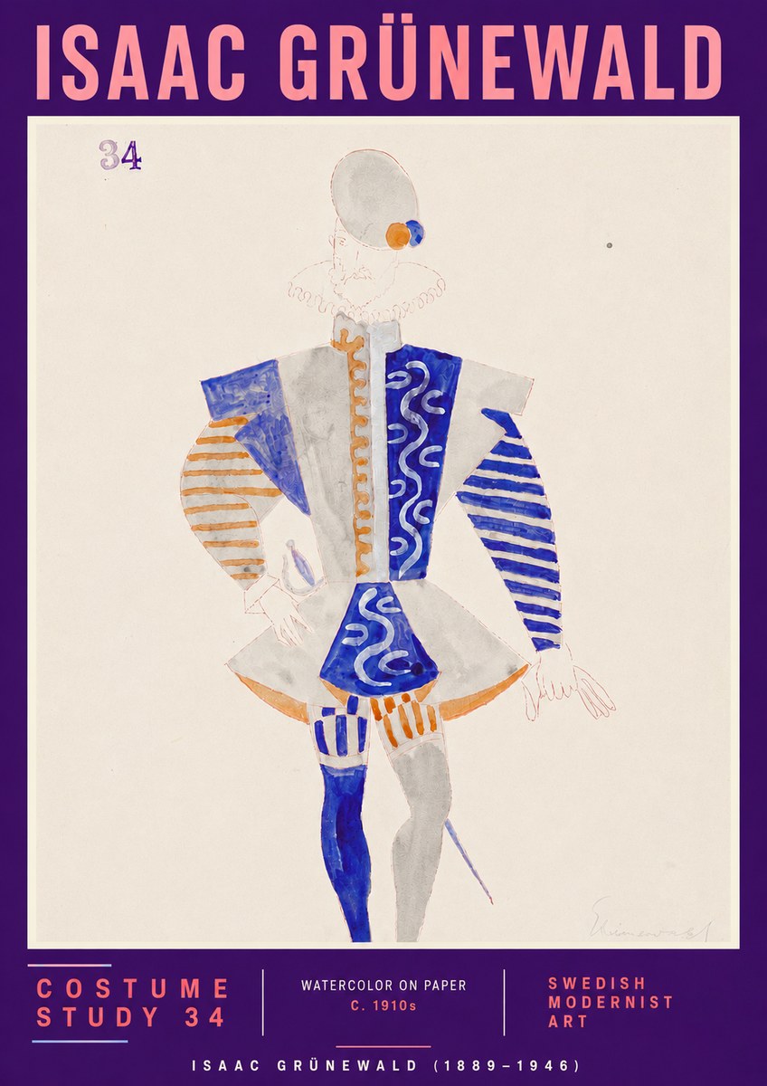 Isaac Grünewald Costume Study 34 No4 - Poster