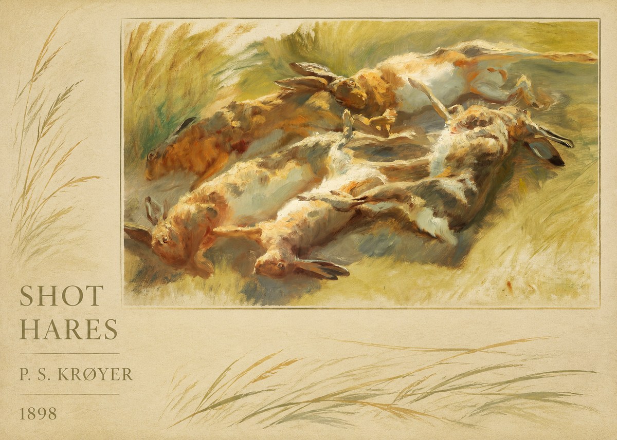 P.S. Krøyer Shot Hares No2 - Poster
