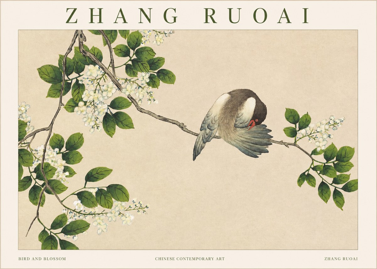 Zhang Ruoai Bird and Blossom No1 - Poster