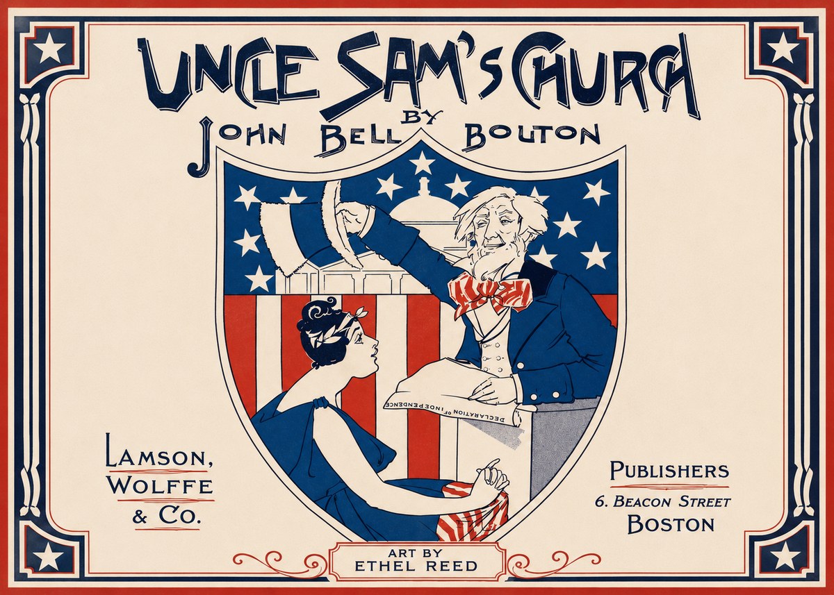 Ethel Reed Uncle Sam's Church No2 - Poster