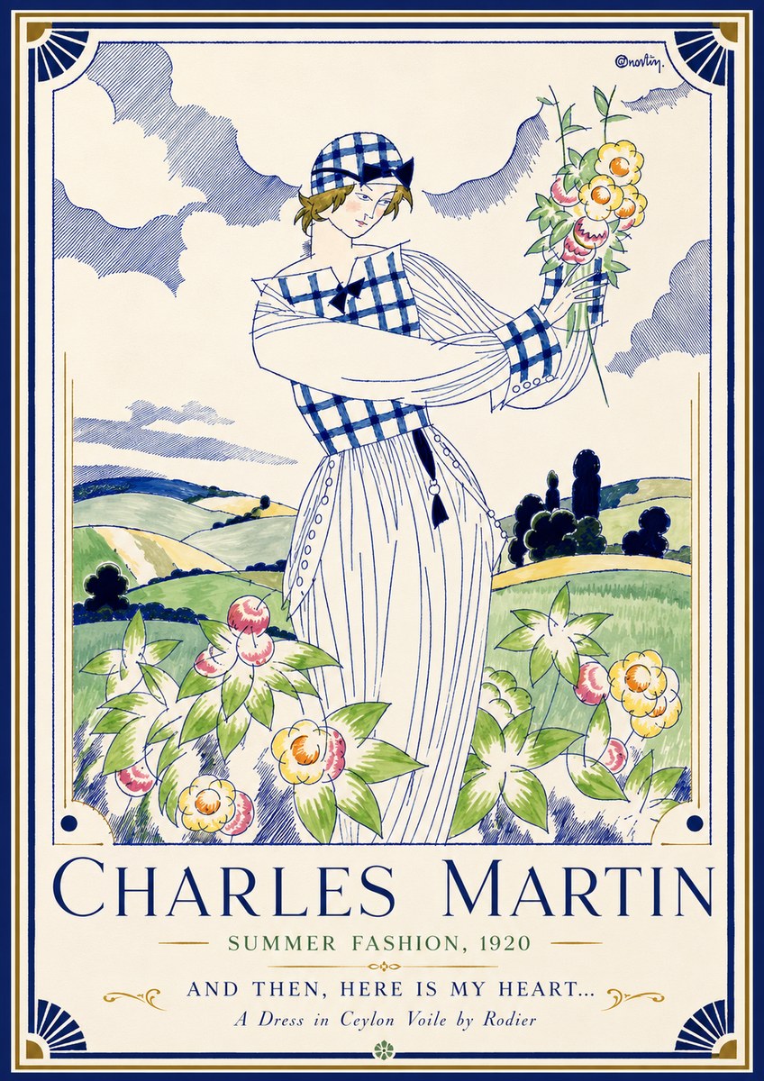 Charles Martin And Then, Here Is My Heart... Summer Dress in Ceylon Voile by Rodier No3 - Poster