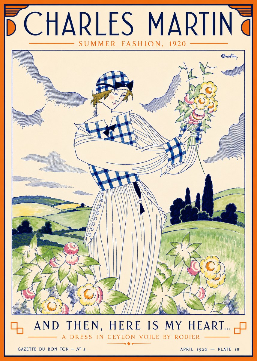 Charles Martin And Then, Here Is My Heart... Summer Dress in Ceylon Voile by Rodier No5 - Poster