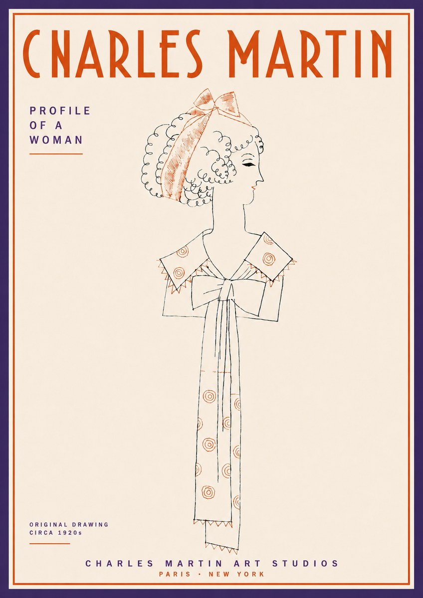 Charles Martin Profile of a Woman No4 - Poster