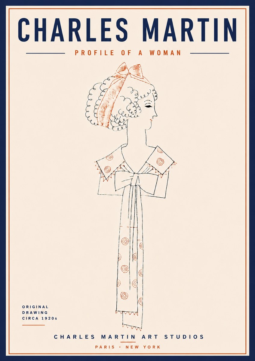 Charles Martin Profile of a Woman No6 - Poster