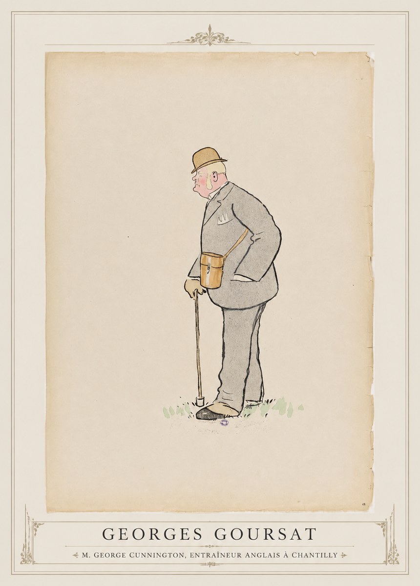 Georges Goursat M. George Cunnington, Entraîneur Anglais À Chantilly No1 - Poster