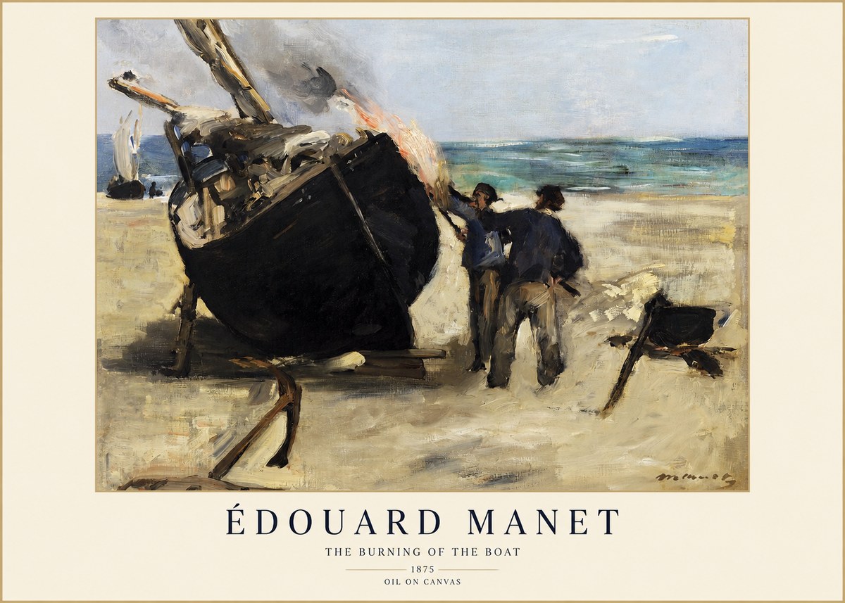Édouard Manet The Burning of the Boat No1 - Poster