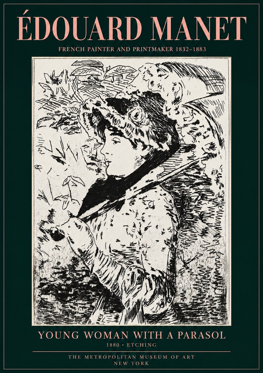 Édouard Manet Young Woman with a Parasol No3 - Poster