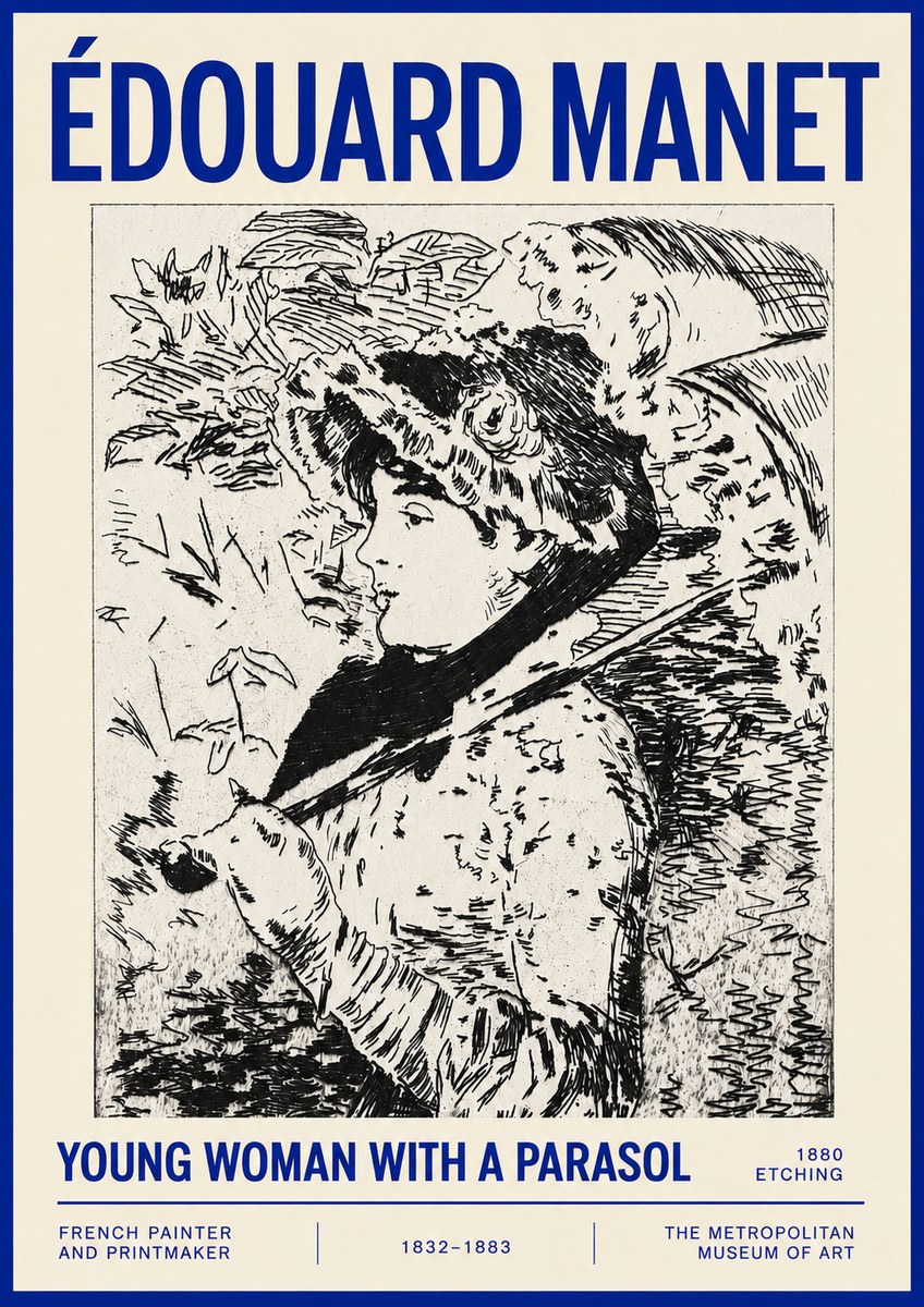 Édouard Manet Young Woman with a Parasol No4 - Poster