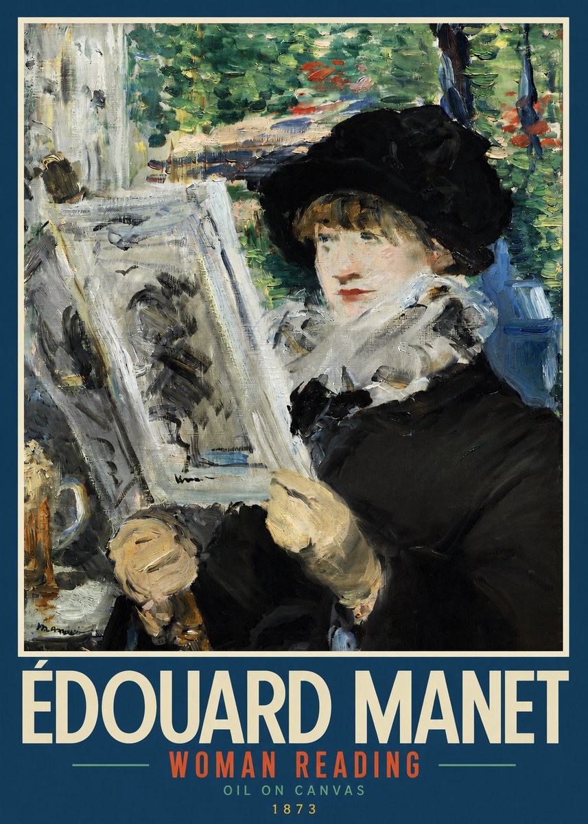 Édouard Manet Woman Reading No2 - Poster