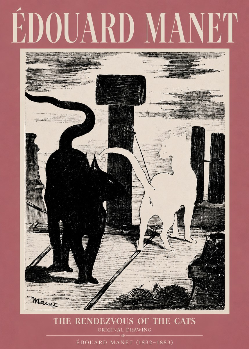 Édouard Manet The Rendezvous of the Cats No5 - Poster
