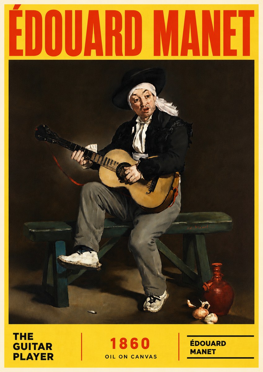 Édouard Manet The Guitar Player No6 - Poster