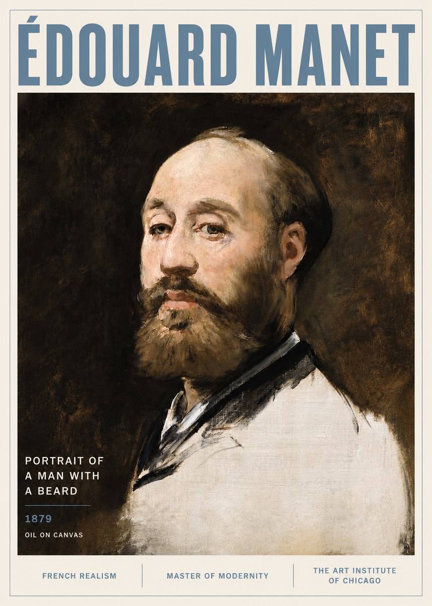 Édouard Manet Portrait of a Man with a Beard No6 - Poster