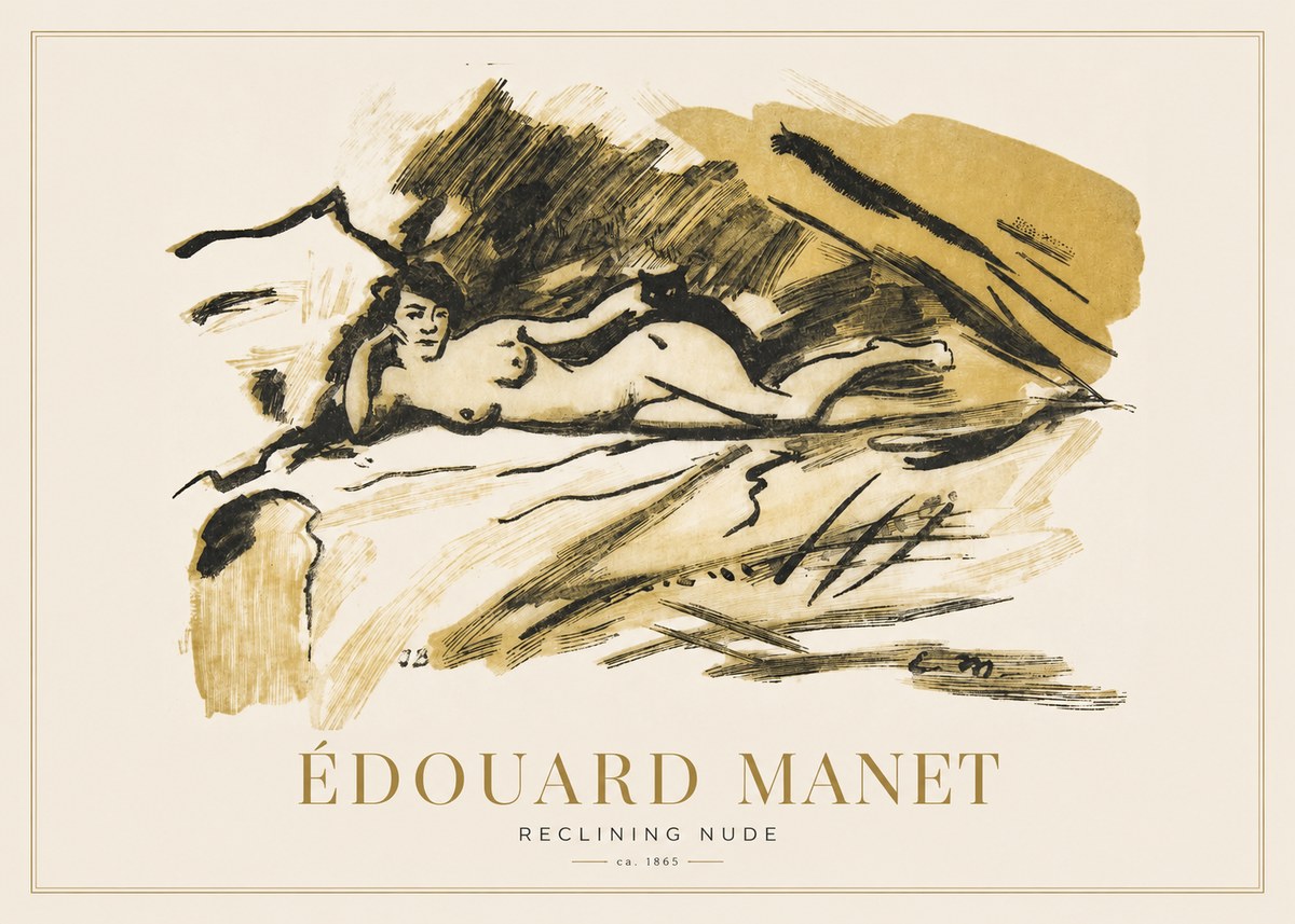 Édouard Manet Reclining Nude No1 - Poster
