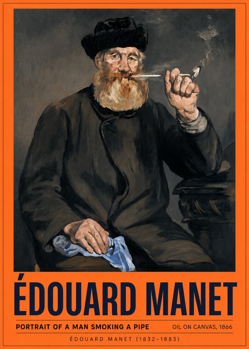 Édouard Manet Portrait of a Man Smoking a Pipe No2 - Poster