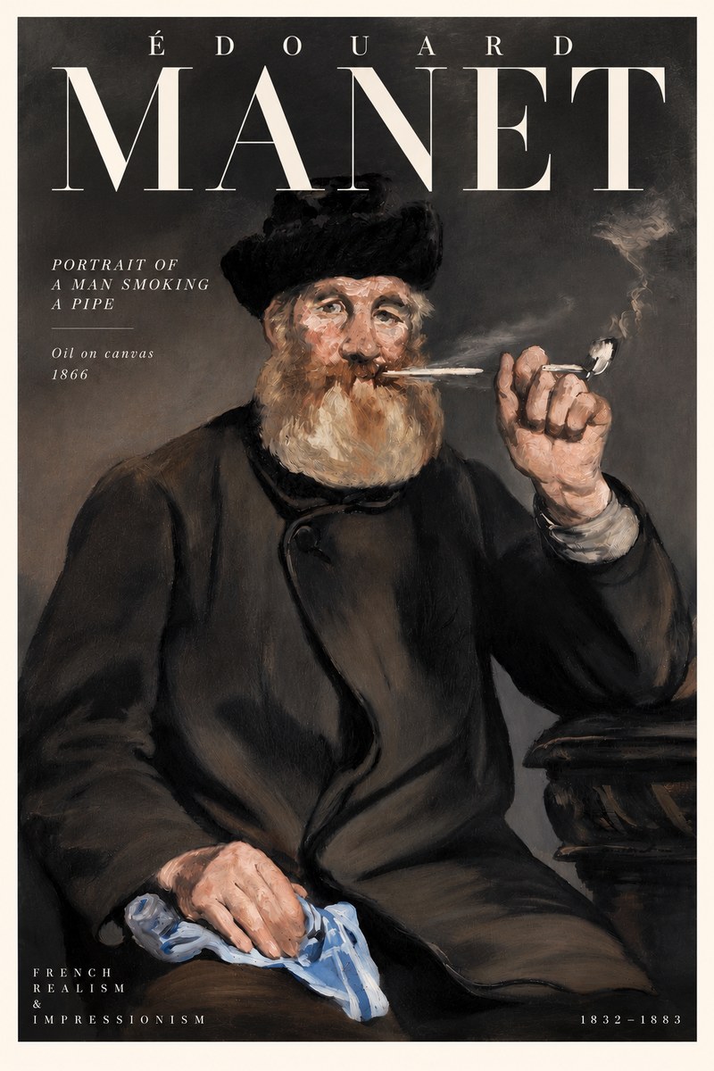 Édouard Manet Portrait of a Man Smoking a Pipe No4 - Poster