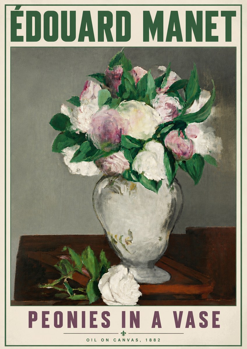 Édouard Manet Peonies in a Vase No6 - Poster
