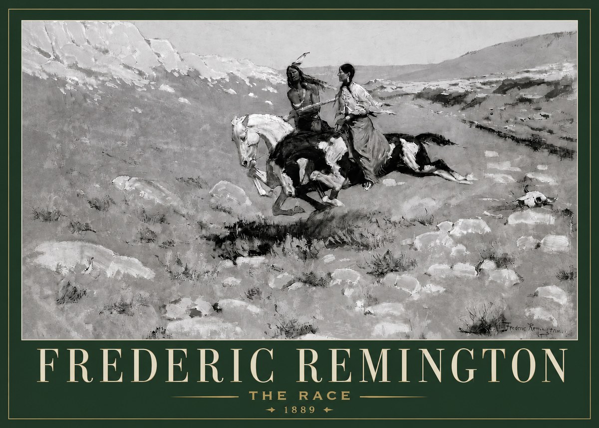 Frederic Remington The Race II No3 - Poster