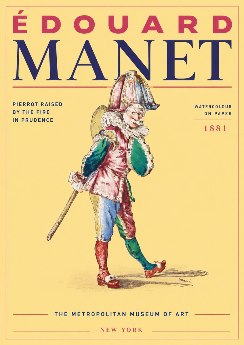 Édouard Manet Pierrot Raised by the Fire in Prudence No4 - Poster