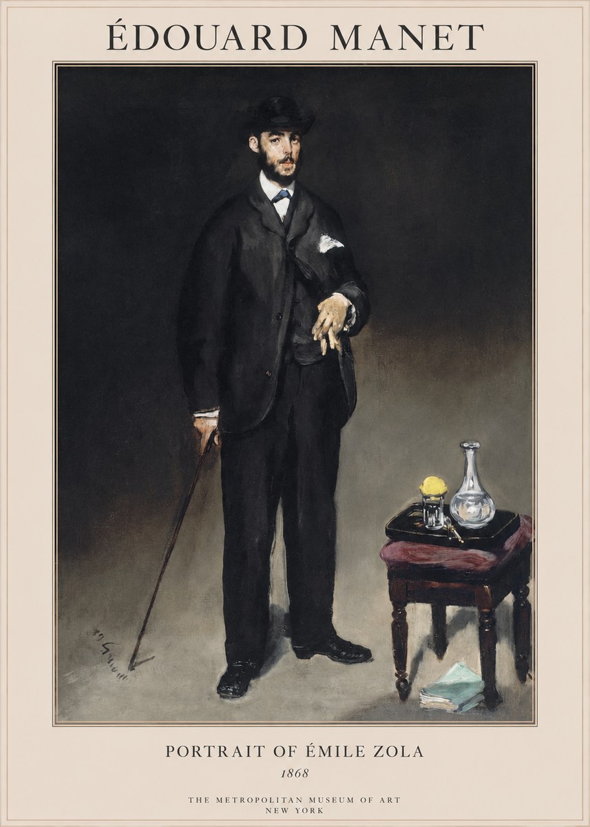 Édouard Manet Portrait of Émile Zola No1 - Poster