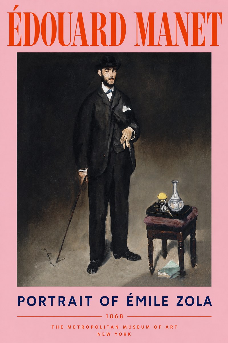 Édouard Manet Portrait of Émile Zola No4 - Poster
